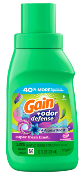 GAIN + Odor defense Detergent 'Super fresh Blast' Flüssigwaschmittel 306 ml